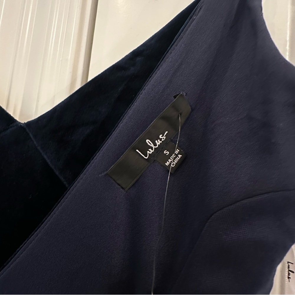 Lulu’s Promise of Forever Blue Velvet Column Maxi Dress NEW WITH TAGS small - Picture 11 of 16
